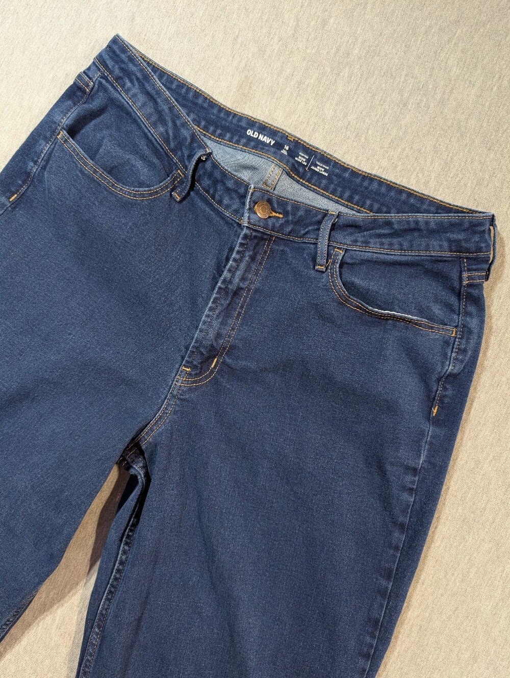 Old Navy High Rise Wow Wide Leg Jeans Women's 16 Tall Dark Wash Blue